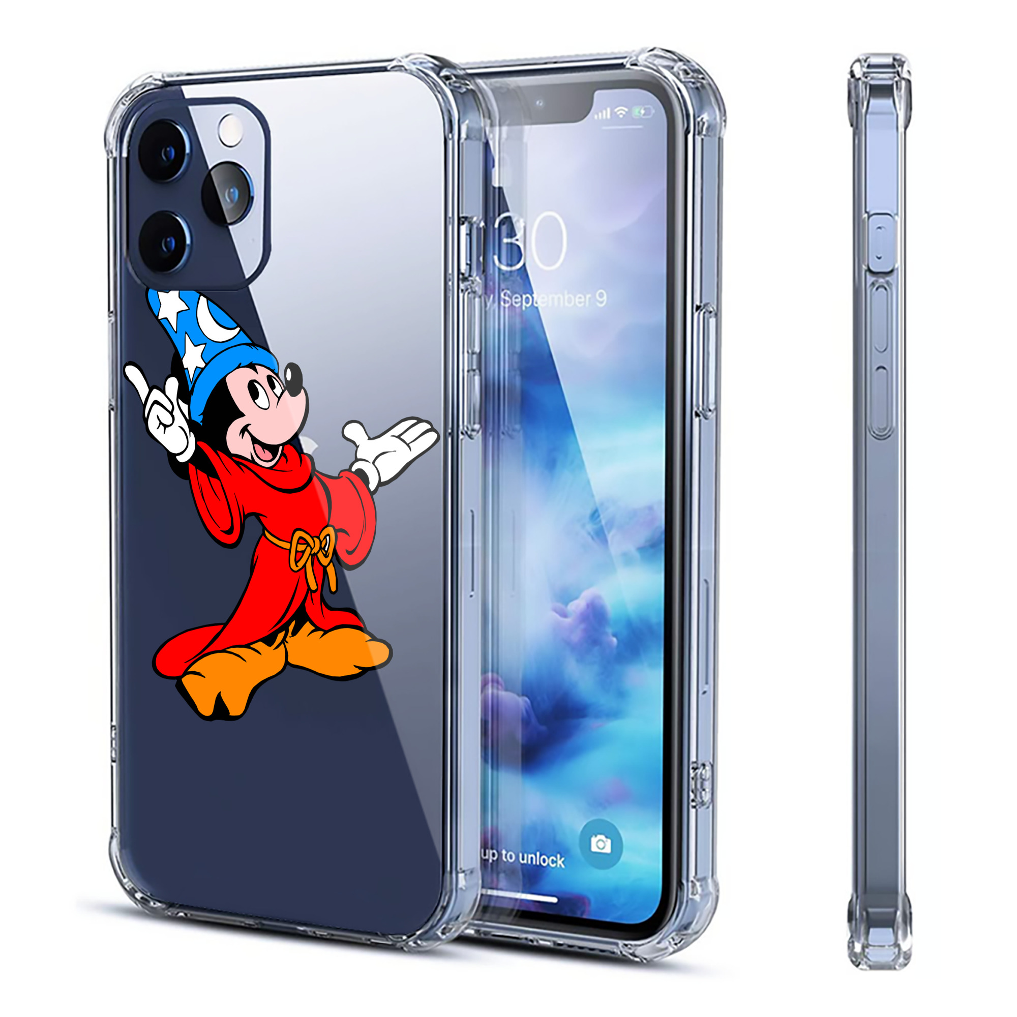 （画像用） ミッキーマウス Mickey Mouse 【iPhone 12シリーズ対応】透明スマホケース（クリアソフトケース）